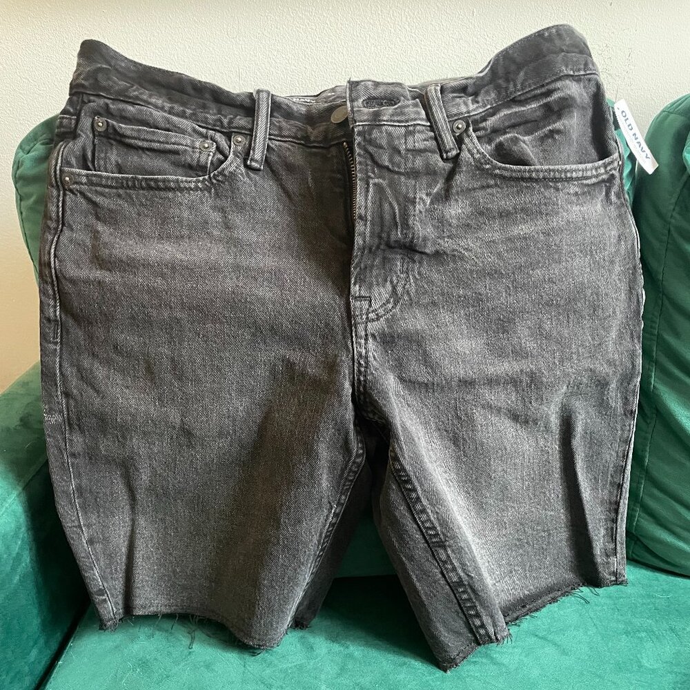 Old navy cutoff-style black jean shorts